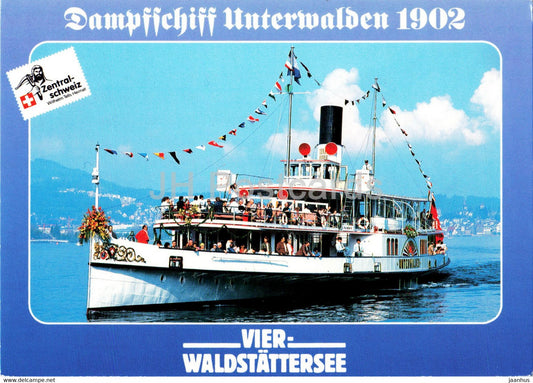 Dampfschiff Unterwalden 1902 - ship - steamer - Vierwaldstattersee - Switzerland - unused - JH Postcards