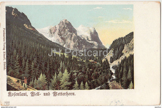 Rosenlaui - Well und Wetterhorn - Drucksache - old postcard - 1902 - Switzerland - used - JH Postcards