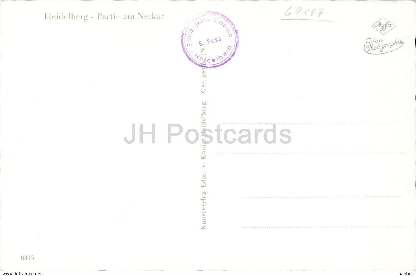 Heidelberg - Partie am Neckar - Schiff - alte Postkarte - Deutschland - ungebraucht