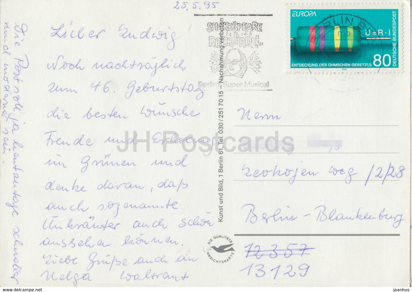 Alt Berliner Postillione - facteurs - Service postal - 1995 - Allemagne - inutilisé