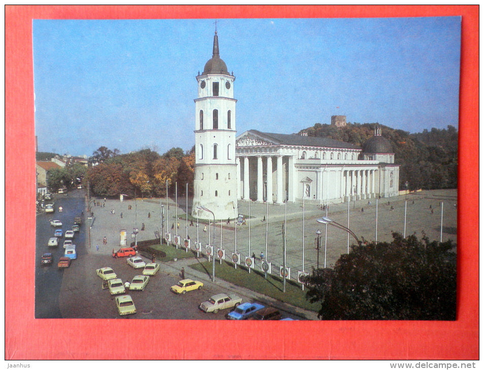 Cathedral - taxi Volga - Vilnius - 1986 - USSR Lithuania - unused - JH Postcards