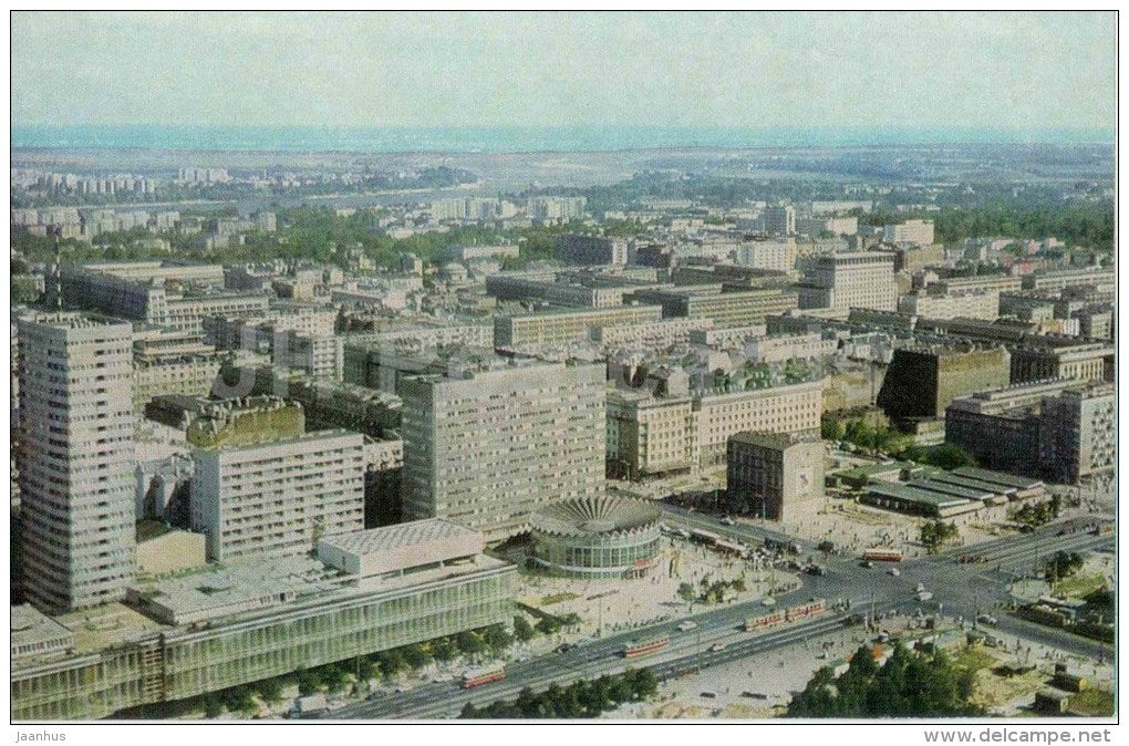 city center - Warsaw - Warszawa - 1972 - Poland - unused - JH Postcards