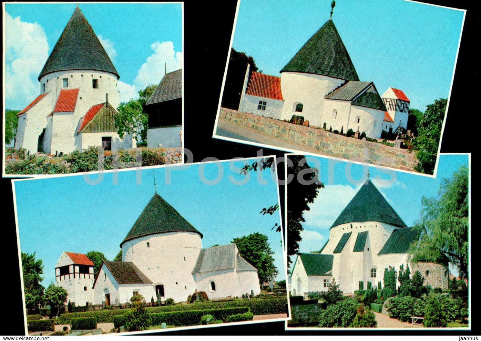 Bornholm - Sct Ols Rundkirke - round church - multiview - 7001 - Denmark - unused - JH Postcards