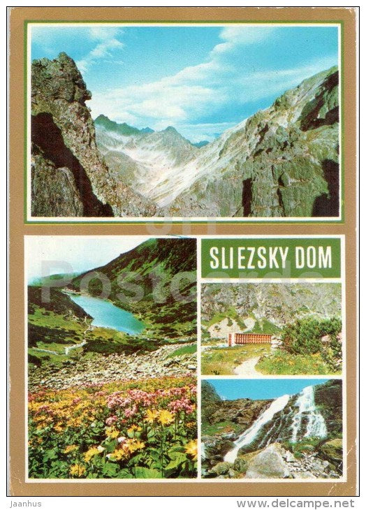 Sliezsky Dom - Polsky ridge - Velicky shield - waterfall - High Tatras - Czechoslovakia - Slovakia - used 1977 - JH Postcards