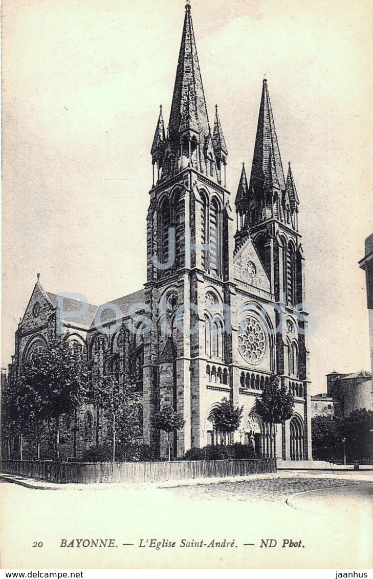 Bayonne - L'Eglise Saint Andre - church - 20 - old postcard - France - unused - JH Postcards