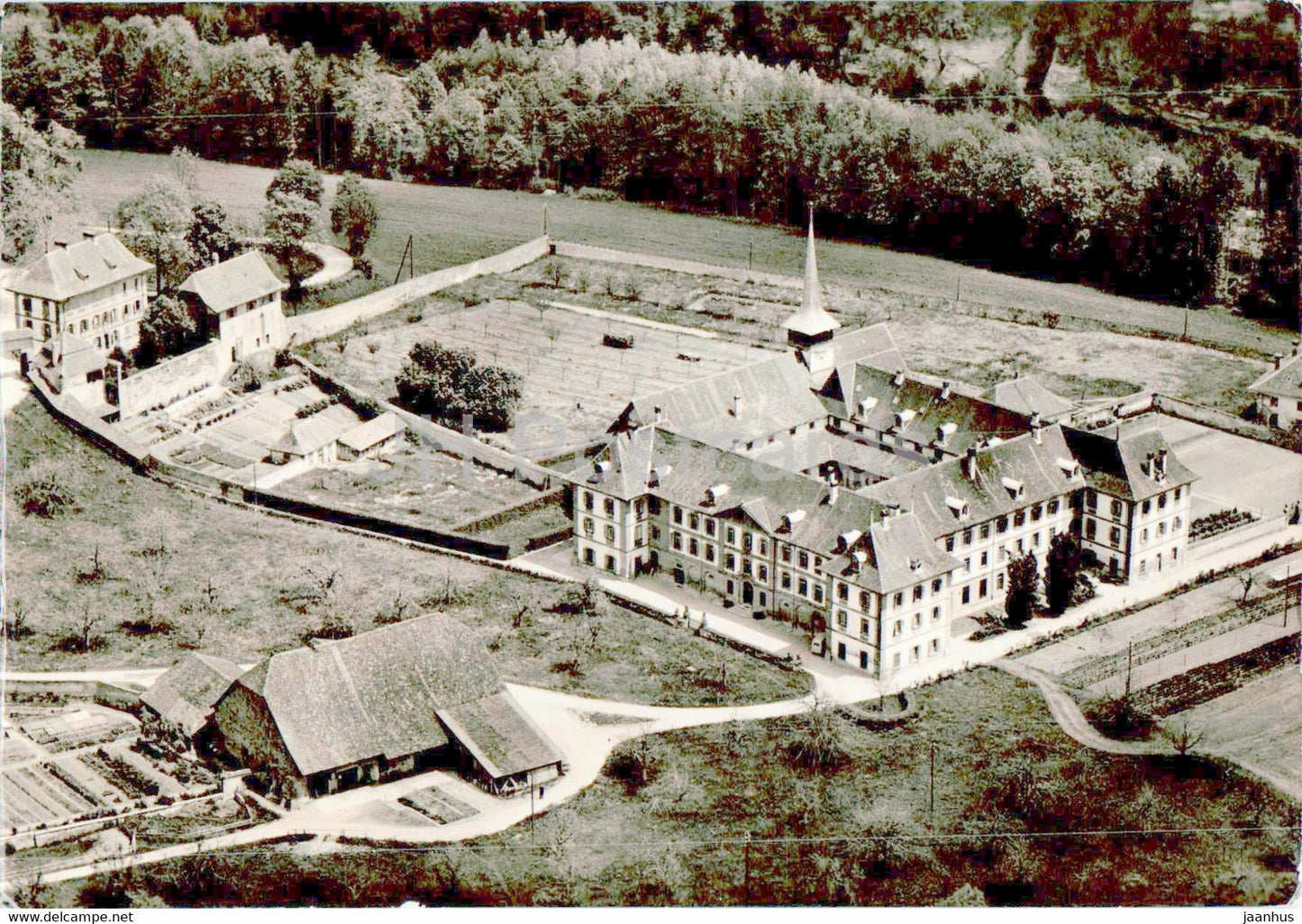 Abbaye d'Hauterive - Vue aerienne - 1 - old postcard - Switzerland - unused - JH Postcards