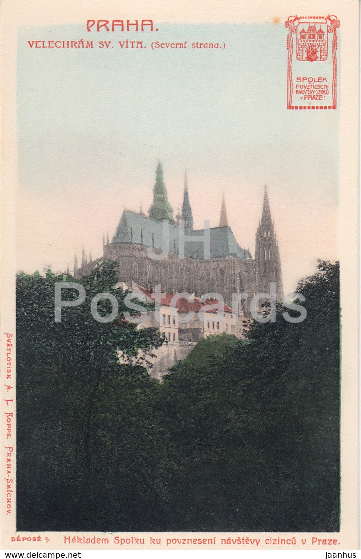 Praha - Prague - Velechram Sv Vita - Severni strana - cathedral -  Depose 5 - old postcard - Czech Republic - unused - JH Postcards