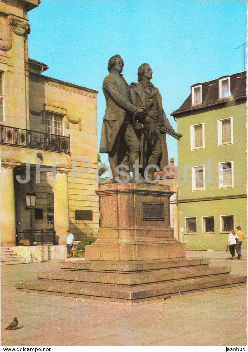 Weimar - Goethe Schiller Denkmal - monument - DDR Germany - unused - JH Postcards