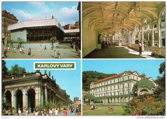 Gagarin , Market colonnade - Park colonnade - Karlovy Vary - Karlsbad - Czechoslovakia - Czech - unused - JH Postcards