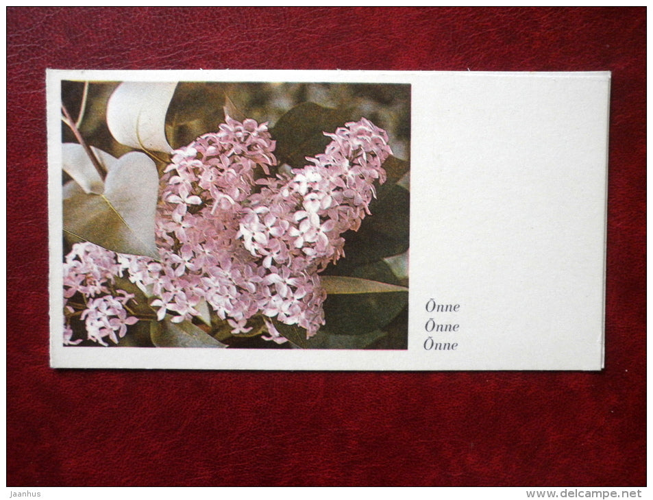 Greeting card - lilac - flowers - 1982 - Estonia USSR - used - JH Postcards