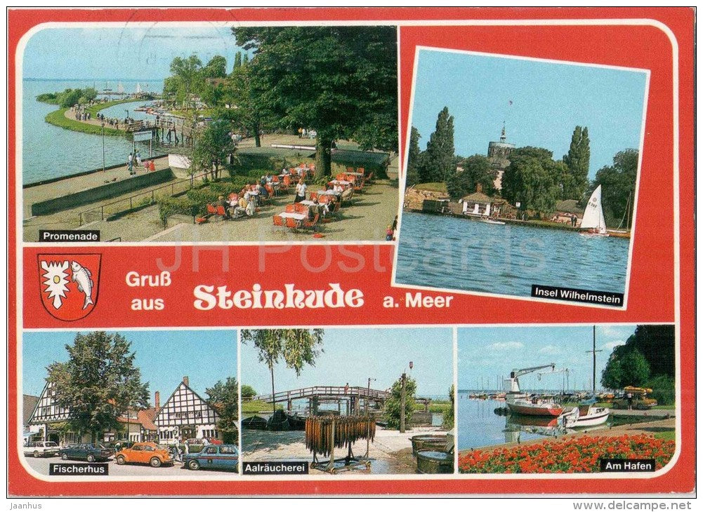 Gruss aus Steinhude am Meer - Promenade - Wilhelmstein Insel - Fischerhus - Hafen - port - Germany - 1987 gelaufen - JH Postcards