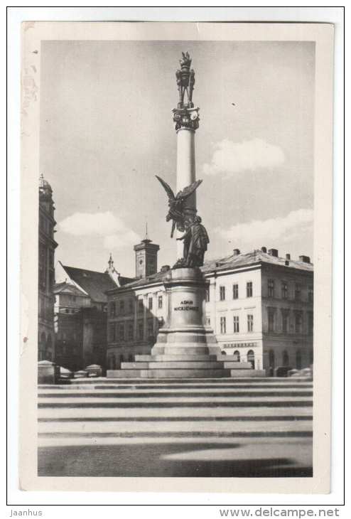 Monument to Adam Mitskevich - Lviv - Lvov - 1961 - Ukraine USSR - unused - JH Postcards