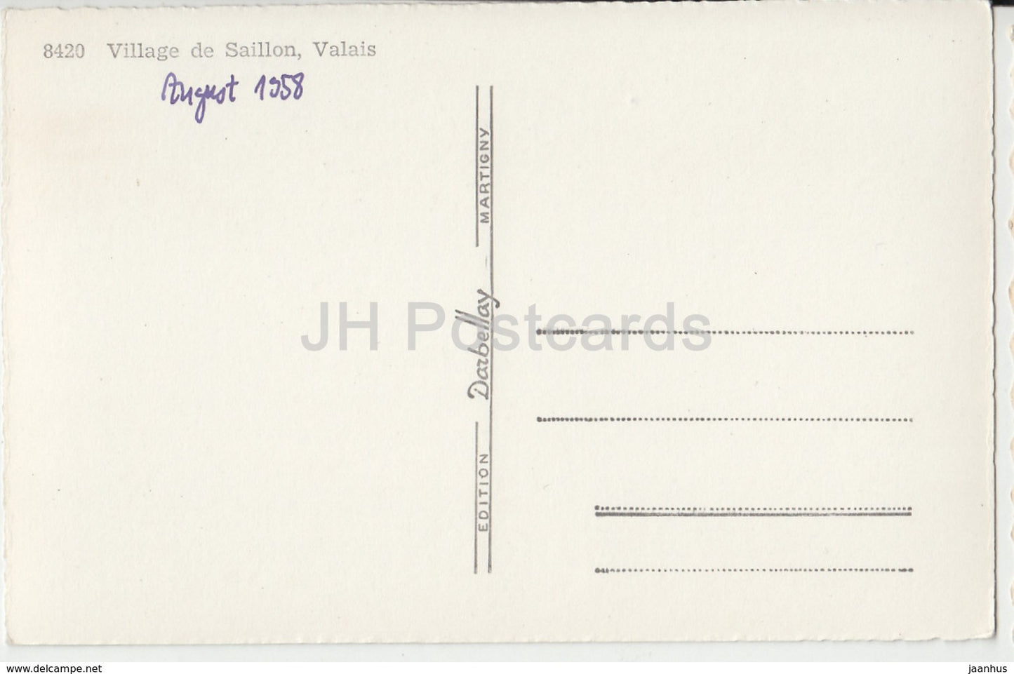 Village de Saillon - Valais - 8420 - Switzerland - 1958 - used