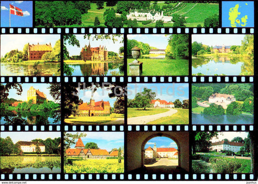 Funen Manors and Castles - multiview - 7657 - Denmark - unused - JH Postcards