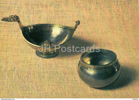 Gold and Silverwork in old Russia - Bratina Loving Cup and Dipper, 16th century - 1983 - Russia - USSR - used - JH Postcards