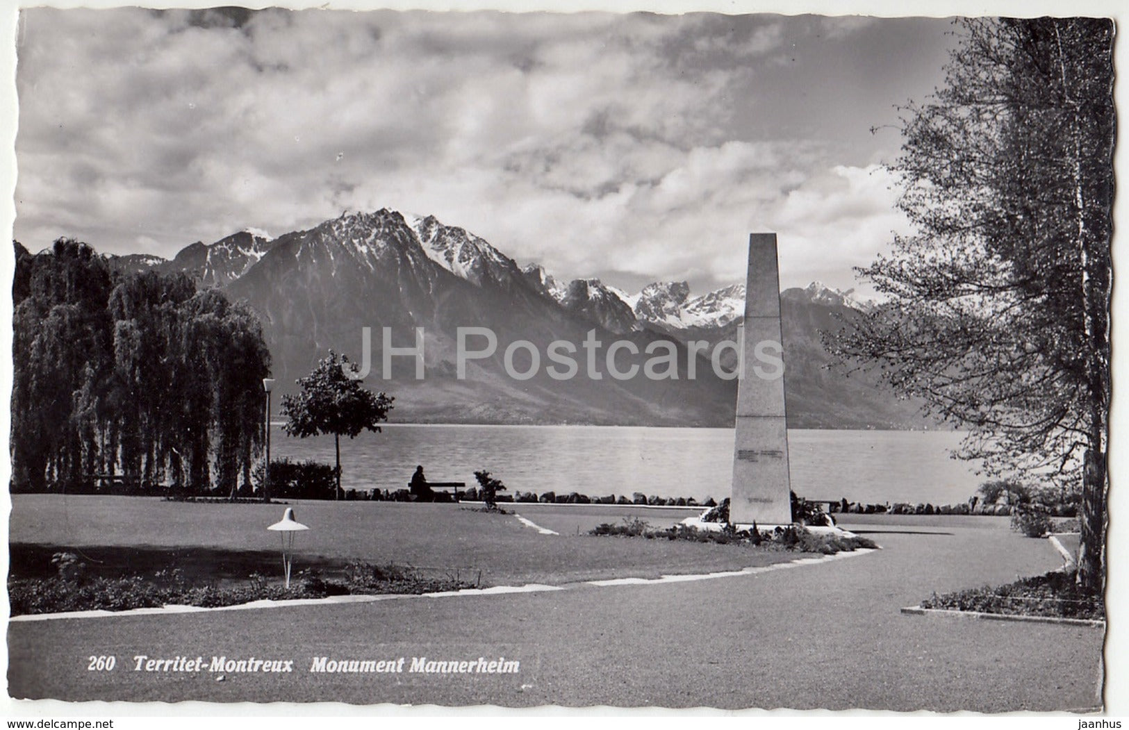 Territet-Montreux - monument Mannerheim - 260 - Switzerland - 1958 - used - JH Postcards