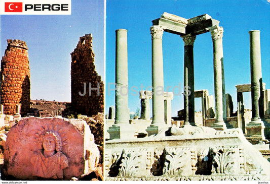 Perge - Agora - Hellenistic Gate - ancient world - Guney - 1991 - Turkey - used - JH Postcards