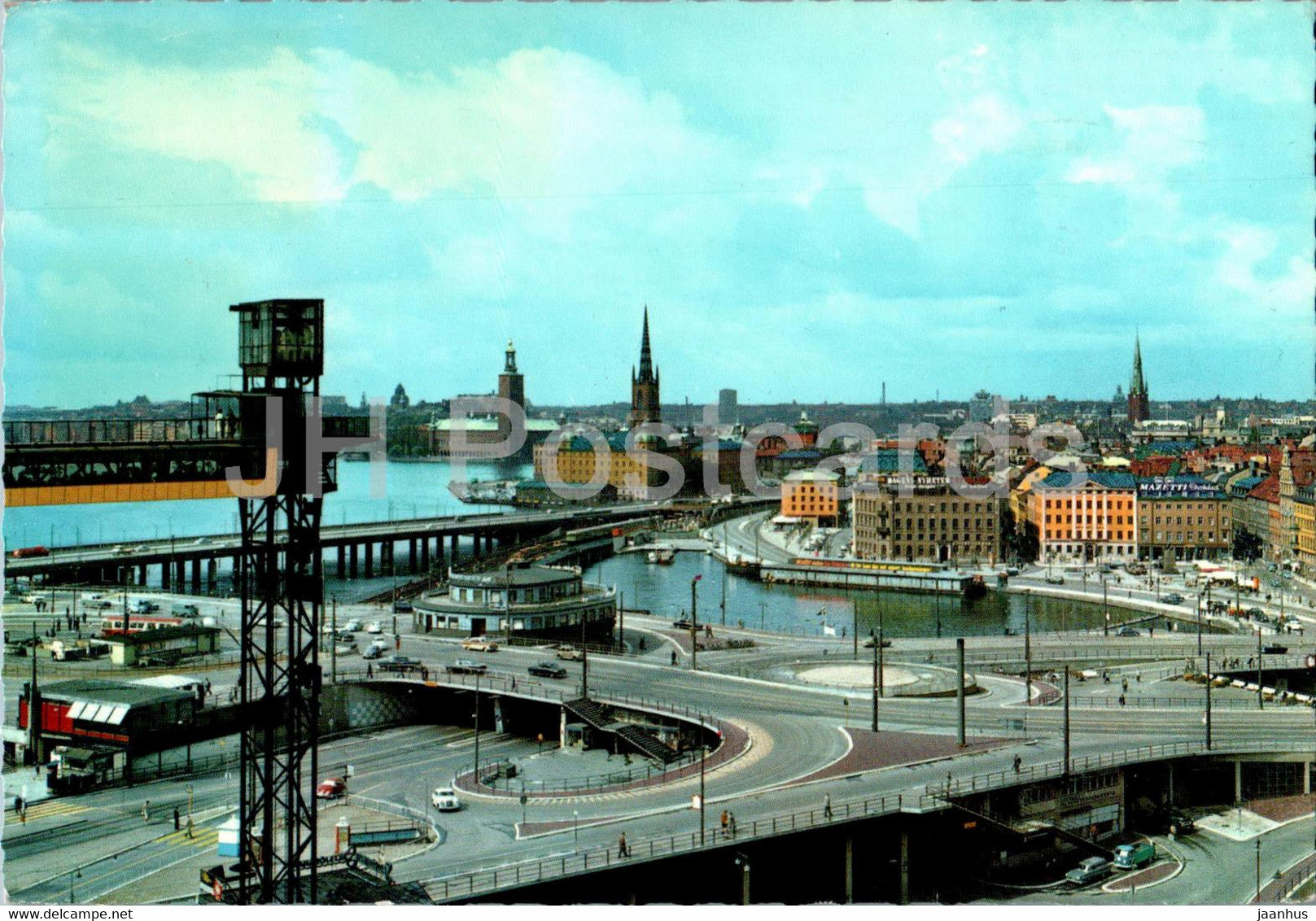 Stockholm - Slussen och Katarinahissen - 130/7 - Sweden - used - JH Postcards