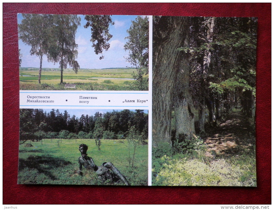 monument to poet - Kern alley - Mikhailovskoye - Pushkin State Museum-Reserve - 1983 - Russia USSR - unused - JH Postcards