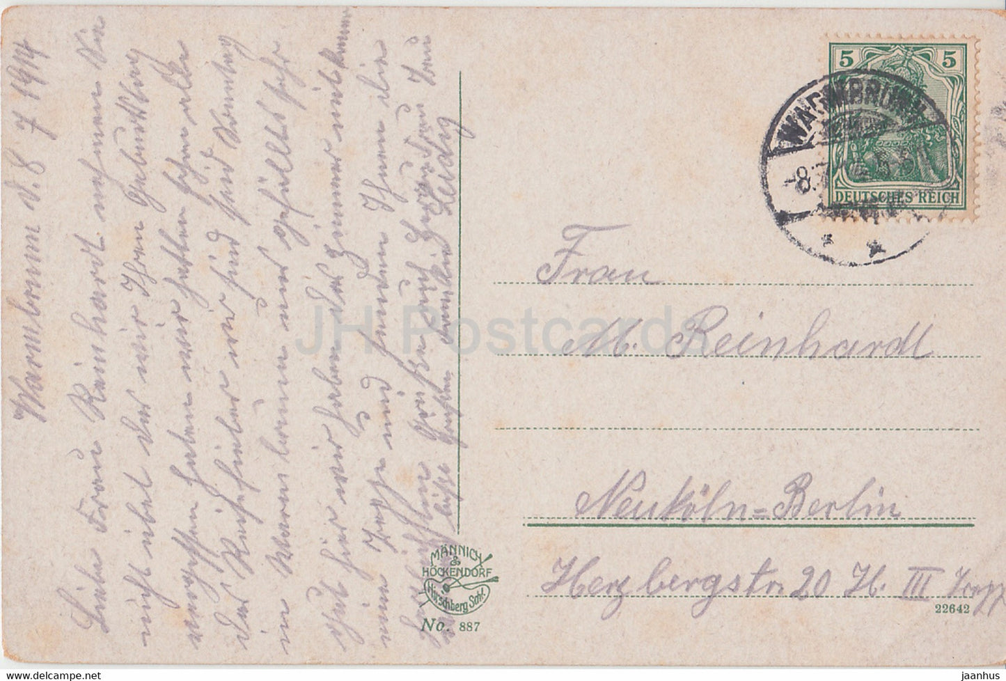 Riesengebirge - Riesenbaude mit Schneekoppe - Sniezne Kotly - 887 - alte Postkarte - 1914 - Polen - gebraucht