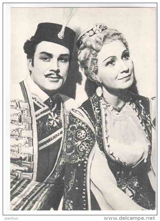 Danilo and Hanna (M. Kodanipork) in the operetta The Merry Widow - Georg Ots Opera Singer - 1980 - Estonia USSR - unused - JH Postcards