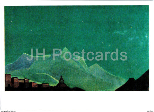 painting by N. Roerich - Royal monastery in Tibet - Russian art - 1974 - Russia USSR - unused - JH Postcards