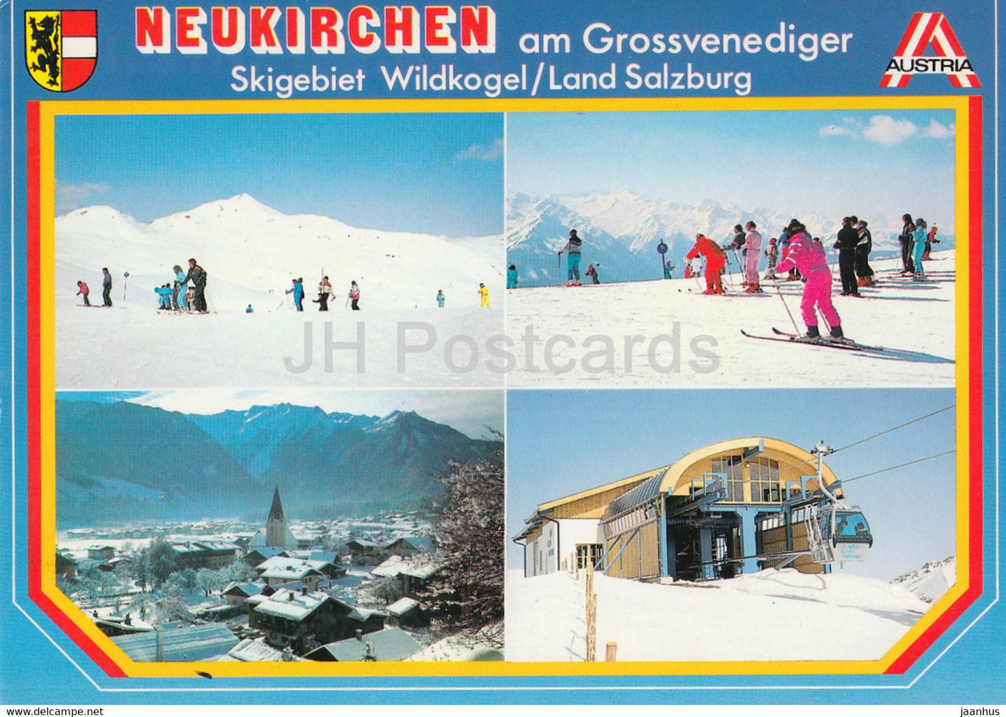 Neukirchen am Grossvenediger - Skigebiet Wildkogel - Land Salzburg - cable car - ski - multiview - Austria - used - JH Postcards