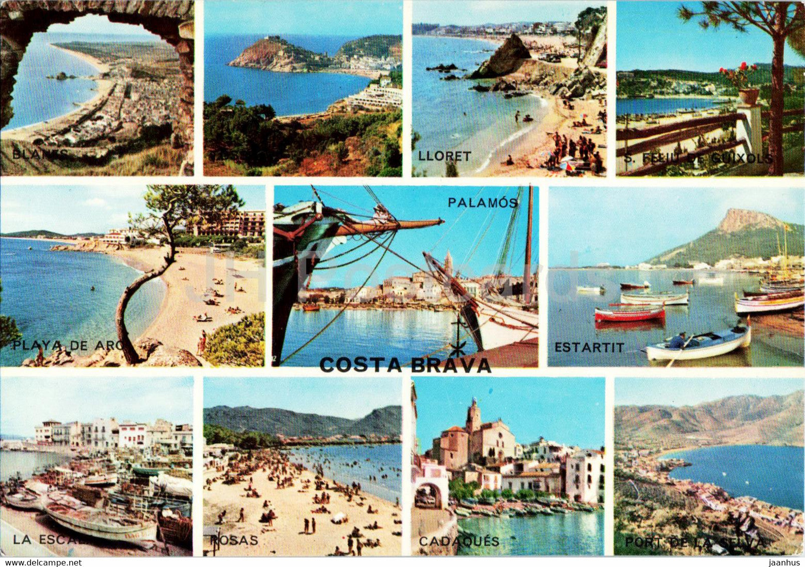 Costa Brava - Lloret - Estartit - Rosas - Cadaques - multiview - boat - 50048 - Spain - unused - JH Postcards