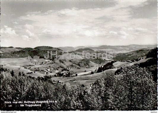 Blick von der Hulftegg Passhohe 955 m ins Toggenburg - old postcard - Switzerland - unused - JH Postcards