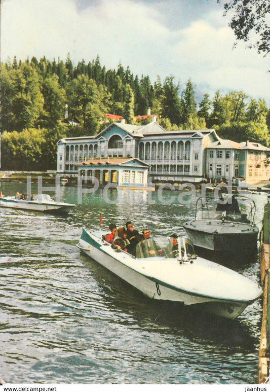 Lake Ritsa - Abkhazia - motor boat - Georgia - USSR - used - JH Postcards