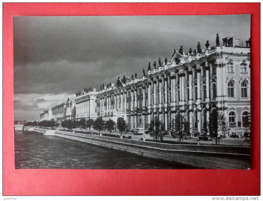 View from the banks of the Neva river - The Winter Palace - Leningrad - St. Petersburg - 1973 - Russia USSR - unused - JH Postcards