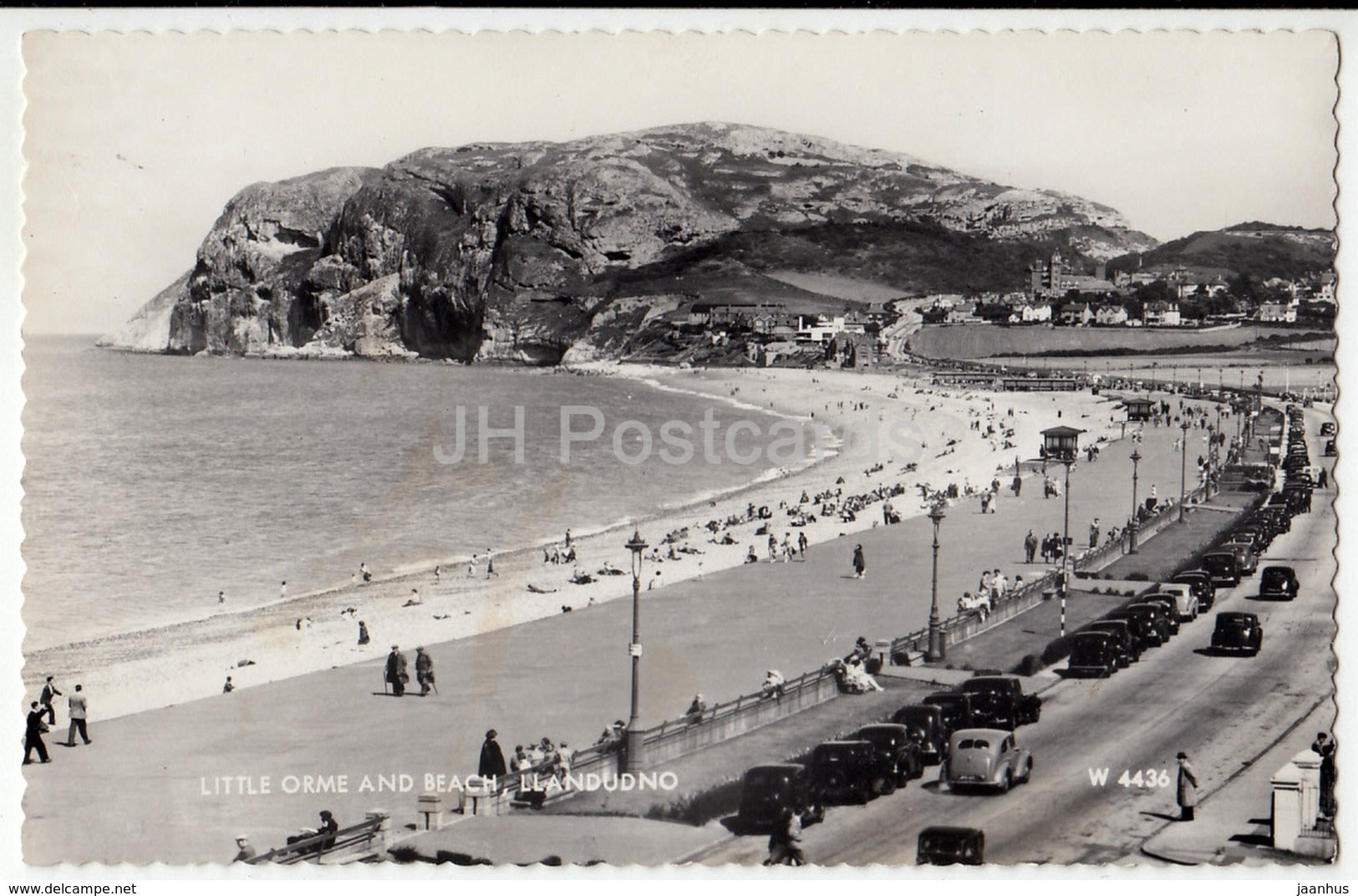 Llandudno - Little Orme and Beach - cars - W 4436 - United Kingdom - Wales - used - JH Postcards