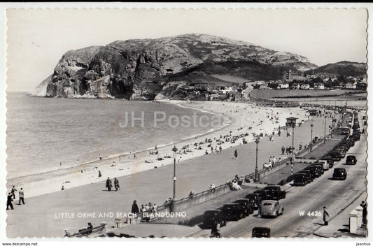 Llandudno - Little Orme and Beach - cars - W 4436 - United Kingdom - Wales - used - JH Postcards