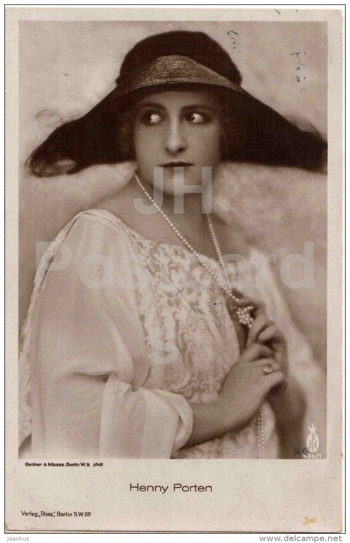 movie actress Henny Porten - film - Verlag Ross - 494/1 - Germany - unused - JH Postcards