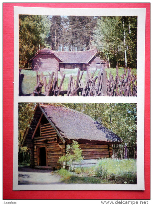 Hand-mill from Vidzeme - Farmlabourers outhouse from Zemgale - The Ethnographic Open-Air Museum - Latvia USSR - unused - JH Postcards