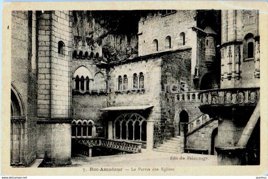 Roc Amadour - Rocamadour - Le Parvis des Eglises - 7 - churc - old postcard - France - unused - JH Postcards