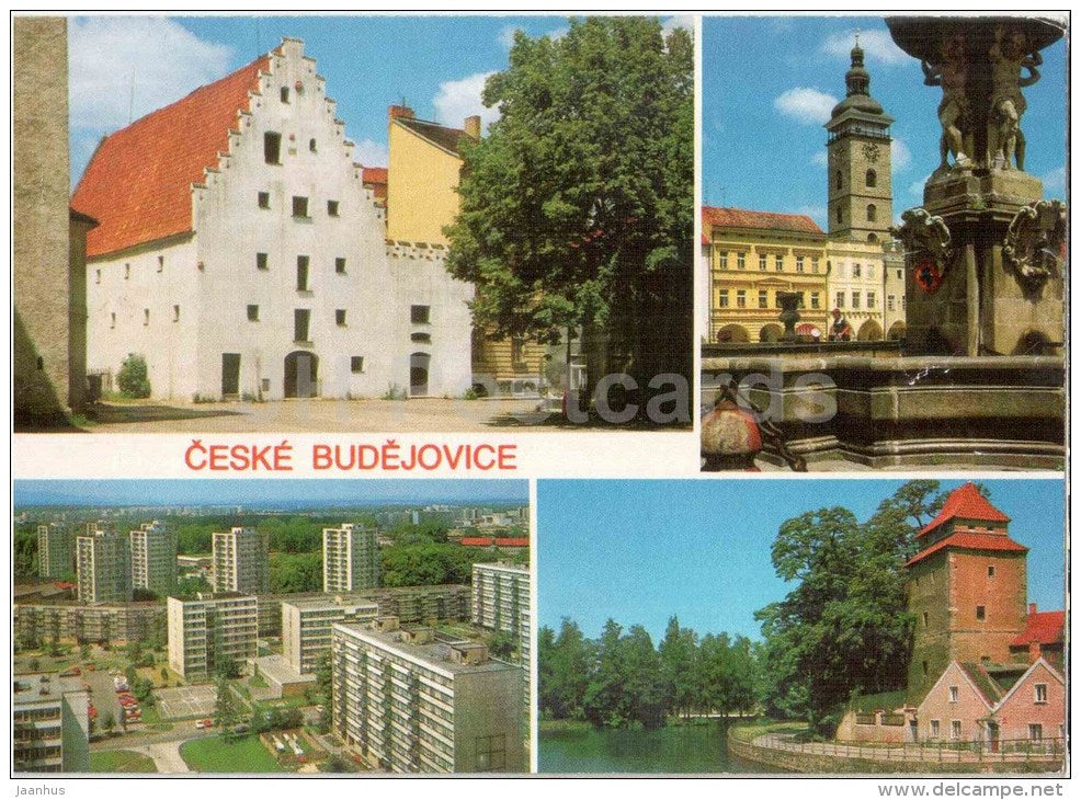 Ceske Budejovice - Zizkov square - Zelezna panna - Czechoslovakia - Czech - used 1990 - JH Postcards