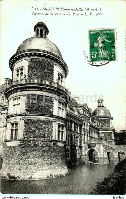 St Georges sur Loire - Chateau de Serrant - Le Pont - castle - 22 - old postcard - 1911 - France - used - JH Postcards