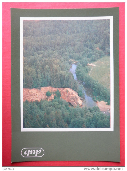 Zvarta sandrock - Gauja National Park - 1981 - Latvia USSR - unused - JH Postcards