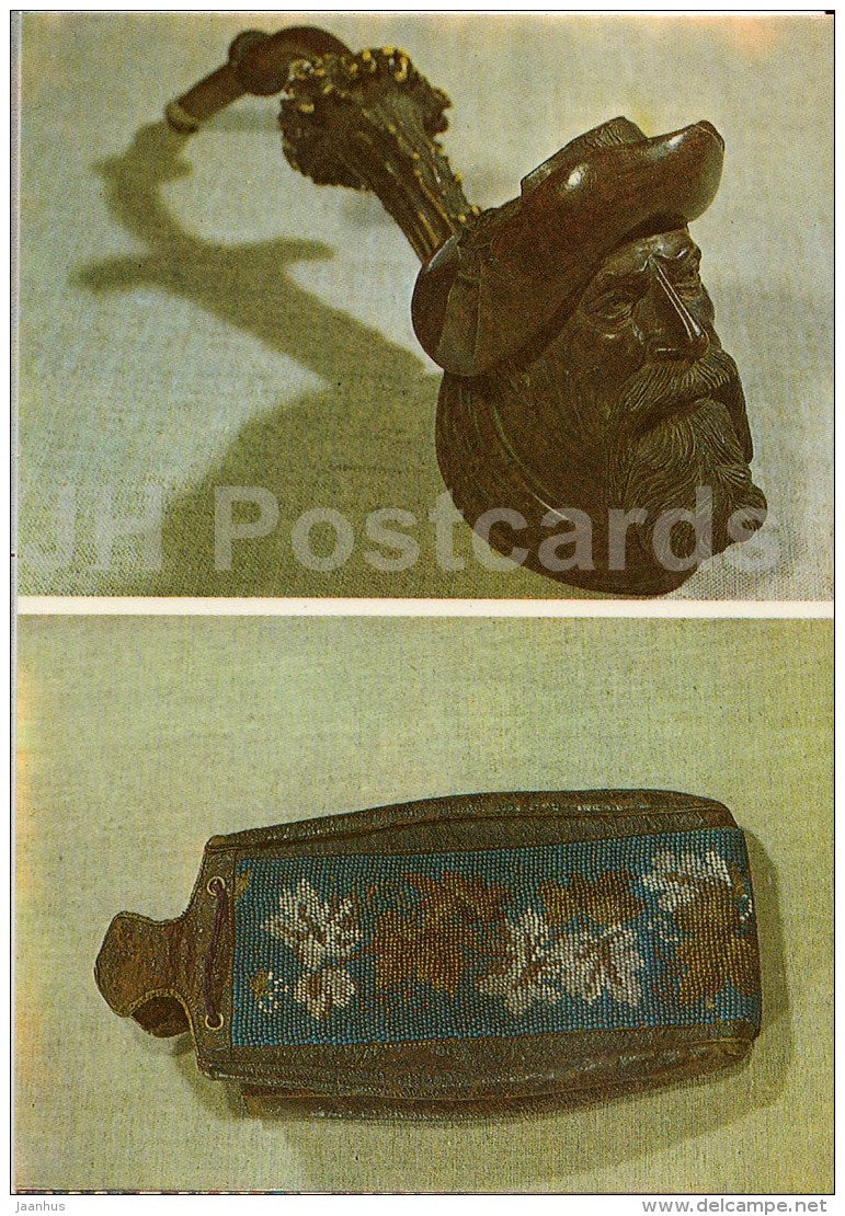 Tobacco Pouch . Kambja - Pipe . Germany - The Estonian National Museum - 1984 - Estonia USSR - unused - JH Postcards