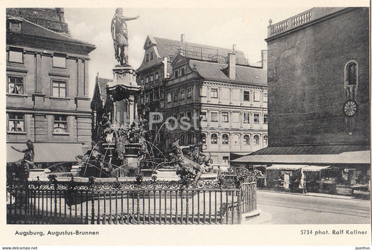 Augsburg - Augustus Brunnen - 5734 - old postcard - Germany - unused - JH Postcards