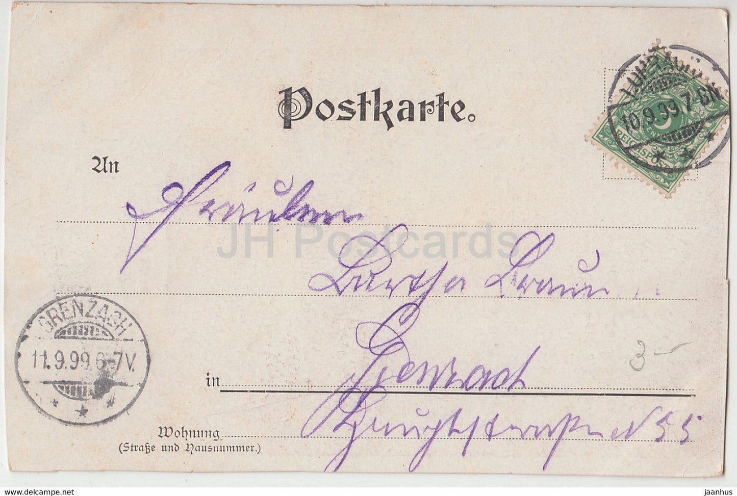 Entflohen - Fur Radfahrer Verboten - Dessin No 704 - bicycle - old postcard - 1899 - Germany - used