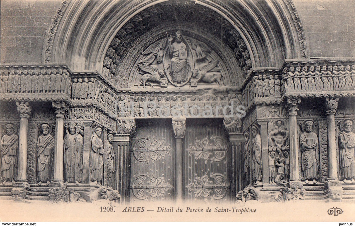 Arles - Detail du Porche de Saint Trophime - cathedral - 1208 - old postcard - France - unused - JH Postcards