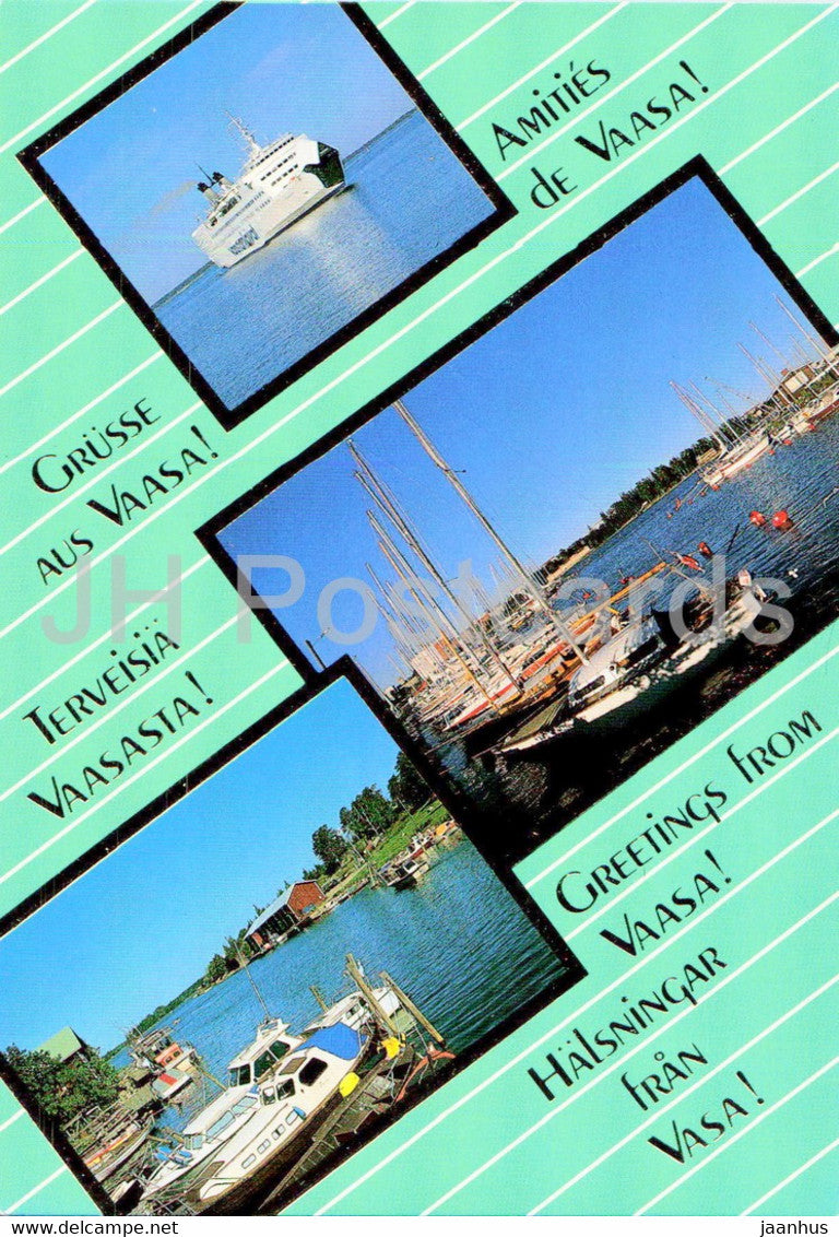 Greetings from Vaasa - boat - Finland - unused - JH Postcards