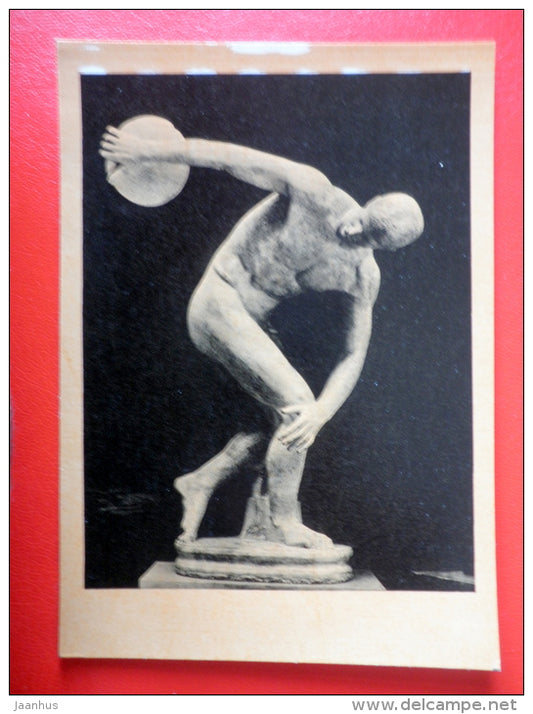 Discus Thrower by Myron , V century BC - Ancient Greece - Antique art - 1961 - Russia USSR - unused - JH Postcards