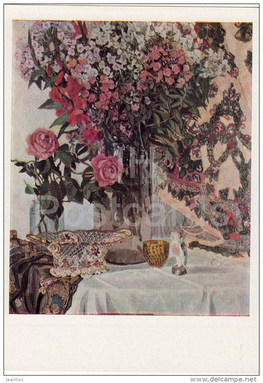 painting by A. Golovin - Still Life . Flowers - vase - Russian art - 1965 - Russia USSR - unused - JH Postcards