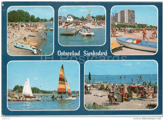 Ostseebad Sierksdorf - Strand - beach - sailing boat - Germany - 1985 gelaufen - JH Postcards