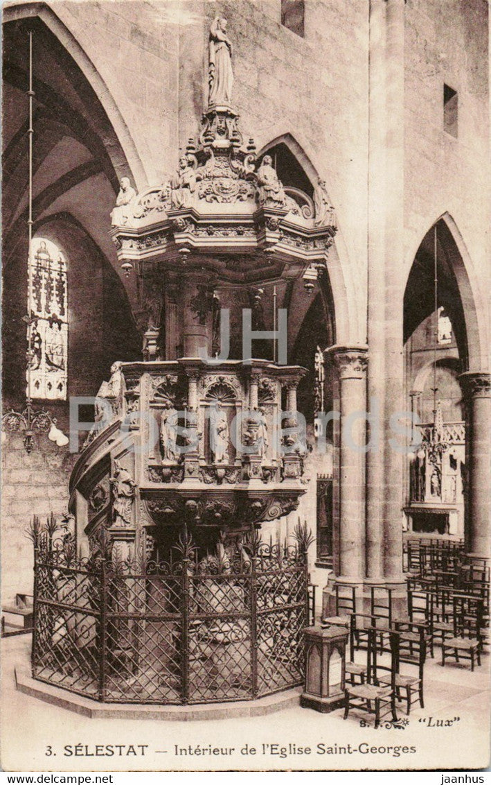 Selestat - Interieur de l'Eglise Saint Georges - 3 - church - old postcard - France - unused - JH Postcards