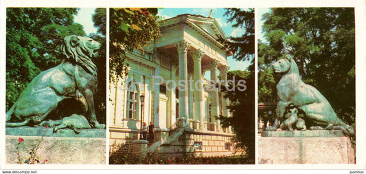 Odessa - Lion statues in city garden - Archaeological Museum - 1982 - Ukraine USSR - unused - JH Postcards