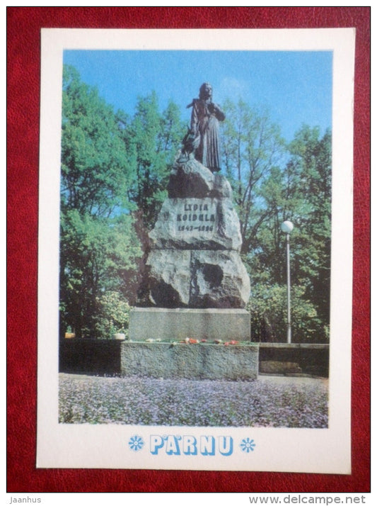 monument to poet Lydia Koidula - Pärnu - 1976 - Estonia USSR - unused - JH Postcards